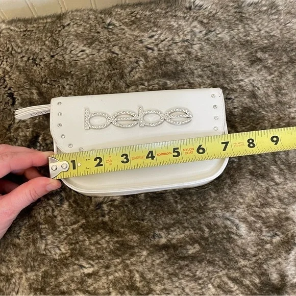 Y2K Bebe White Rhinestone belt bag fanny bag - Picture 9 of 13